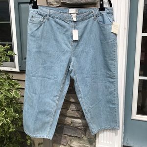 CJ Banks Light Denim Capris.  New with tags size 20W